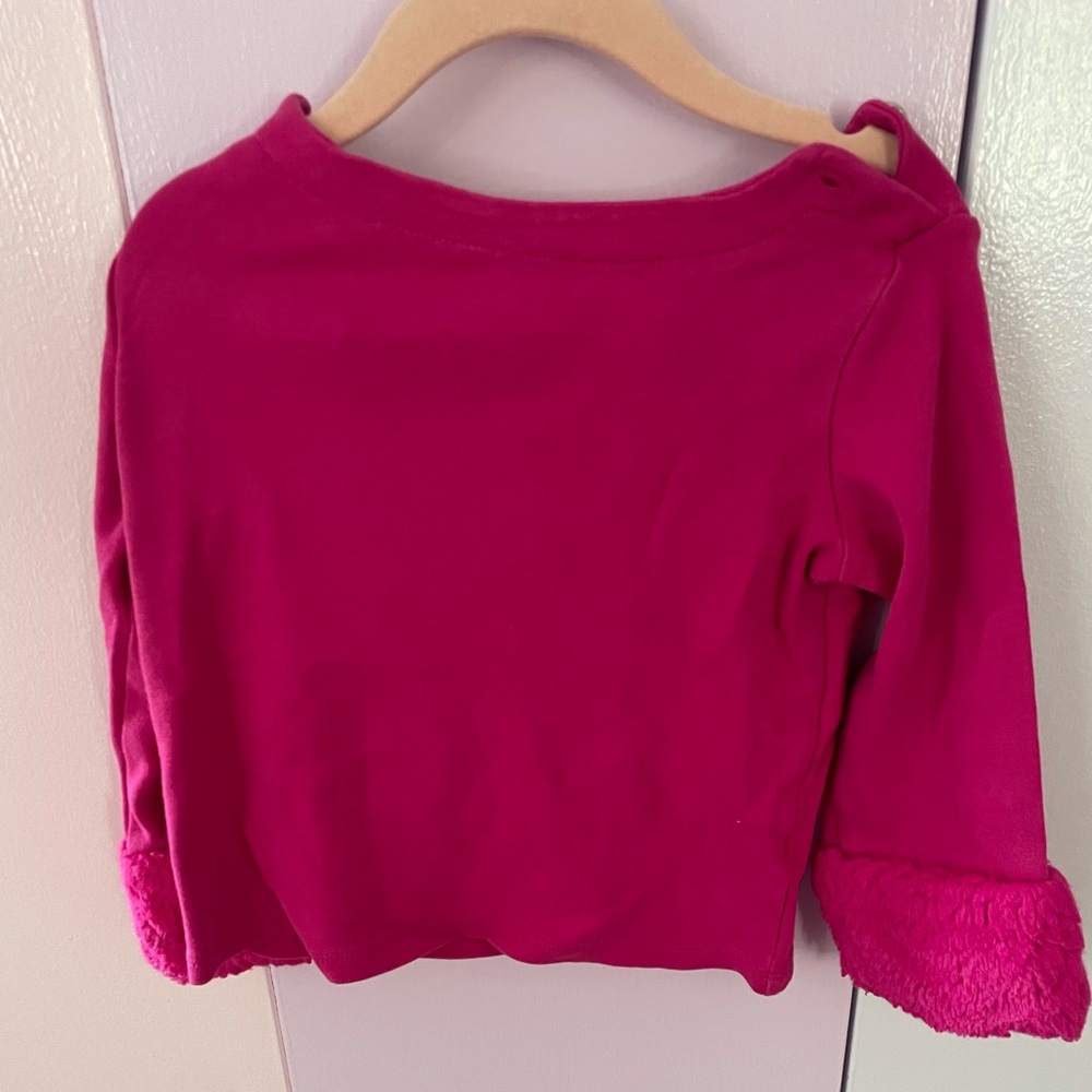 Janie and Jack hot pink long sleeved shirt, girls size 5